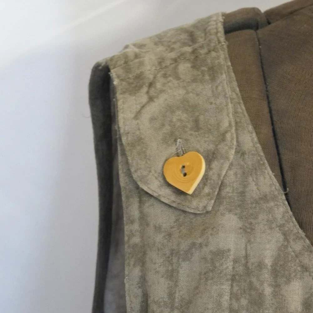 Inino Woman California matched olive and yellow shirt set  XL